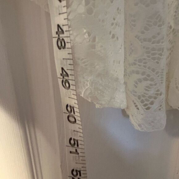 HomRain Floral Eyelet Lace Dress Off The Shoulder High Low Hem Dress L - Picture 13 of 13